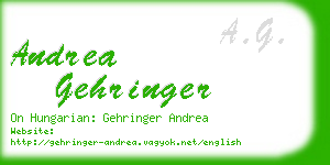 andrea gehringer business card